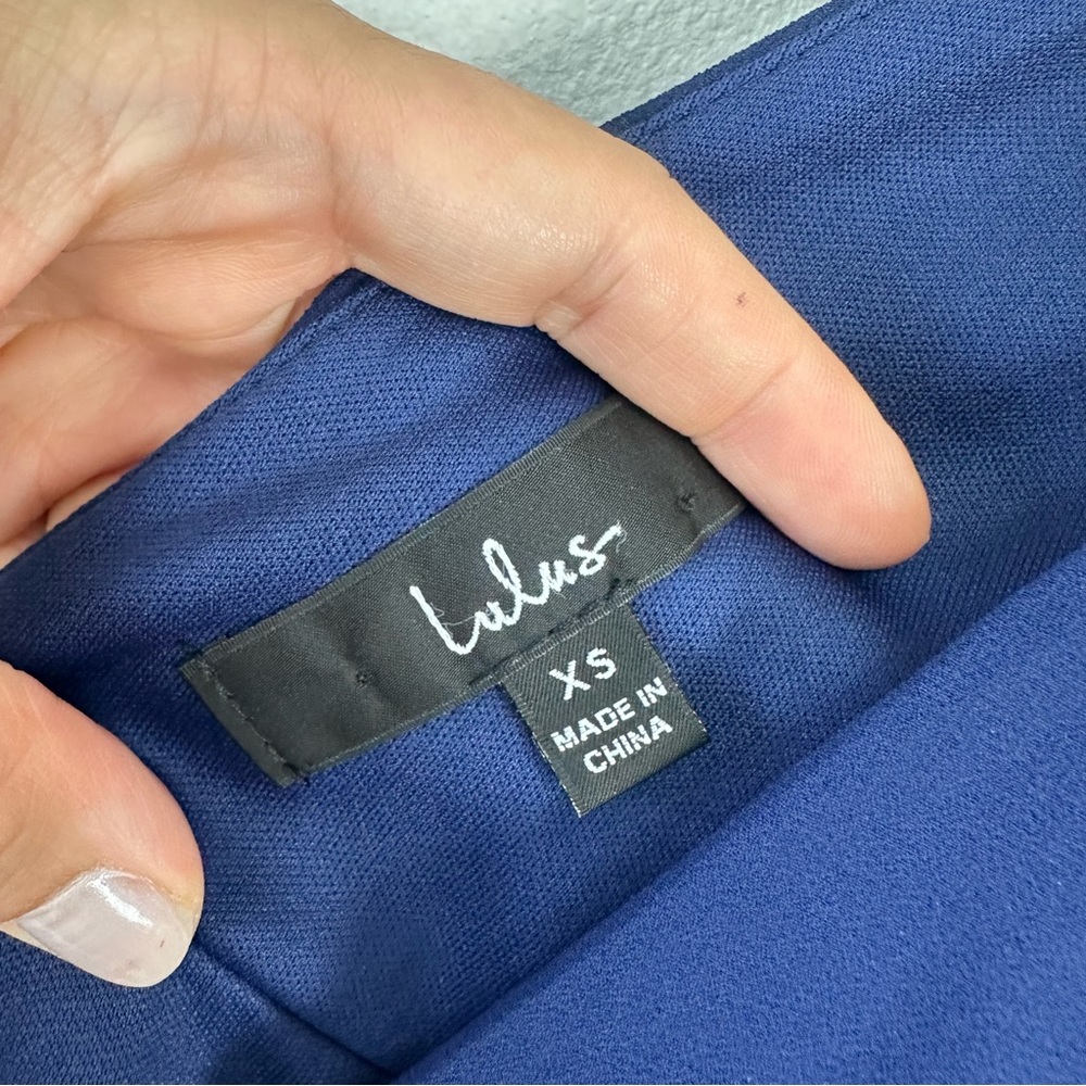 Lulu's Deep Blue Layered Midi Dress - Picture 7 of 12